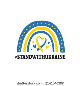 Support Ukraine. Pray for Ukraine peace concept illustration. Blue and yellow flag icon