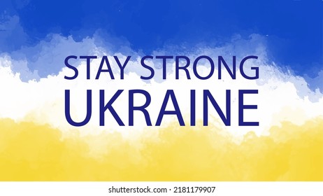 Support Ukraine sign. Sticker with colors of Ukrainian flag. War in Ukraine concept. Vector illustration