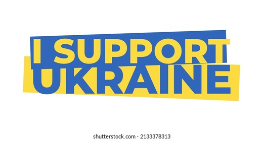 Support Ukraine. Stand with Ukraine design concept. Sticker vector illustration