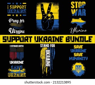 Support Ukraine Sublimation Bundle. Ukraine T-shirt Design, Save Ukraine. Ukraine Design Bundle. Ukrainian Symbols. Ready to print vectors.