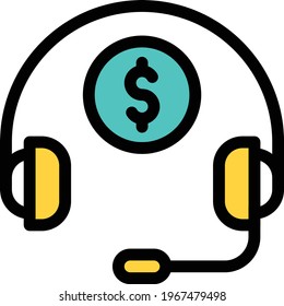 support vector clour line icon