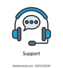 Support Vector Fill outline Icon Design illustration. Cyber security  Symbol on White background EPS 10 File