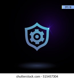 Support. Vector icon. Graphic symbol for web design, logo. Isolated sign on a black background.