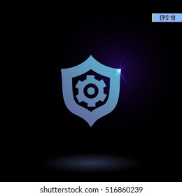 Support. Vector icon. Graphic symbol for web design, logo. Isolated sign on a black background.