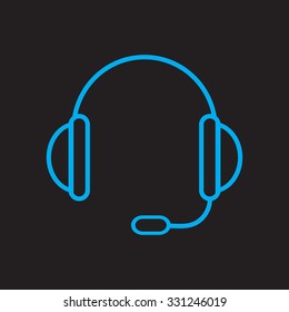 support vector icon.  headset. eps 10. black icon.