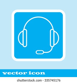support vector icon.  headset. eps 10. blue icon.