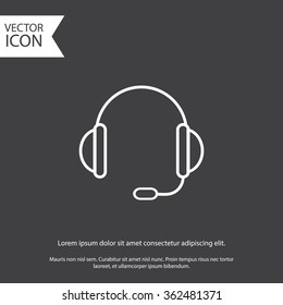 support vector icon.  headset. eps 10. gray icon.