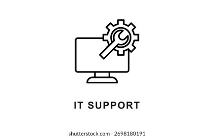 Ele suporta ícone de vetor isolado no fundo branco