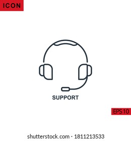 Support vector icon on white background. Illustration line icon for graphic, print media interfaces and web design.

