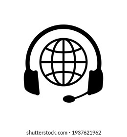 Support vector icon. online help illustration sign. operator symbol or logo.