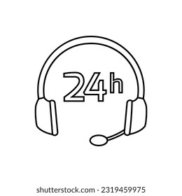Support vector icon. online help illustration sign. operator symbol or logo.