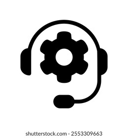 Ícone de vetor de suporte. símbolo ou logotipo do operador da ajuda on-line.