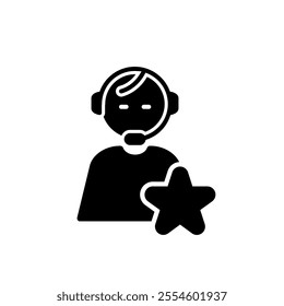 Support vector icon. online help illustration sign. operator symbol or logo.