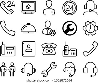 support vector icon set such as: reception, concierge, together, display, data, rounded, chat, chatphone, marketing, speech, helpline, settings, profession, success, bell, single, sound