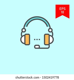 Support vector icon in trendy flat style