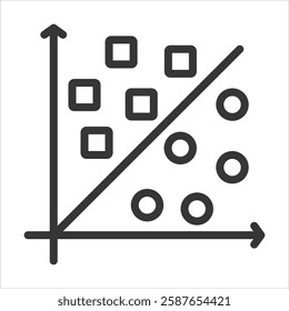 Support Vector Machine Outline Icon Vector Illustration