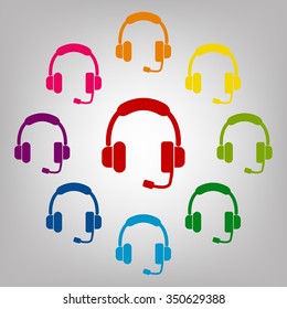 Support vector sign. Icons colorful set