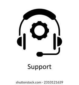 Support Vector Solid Icon Design illustration. Seo and web Symbol on White background EPS 10 File