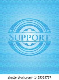 Support water wave badge background. Vector Illustration. Detailed.