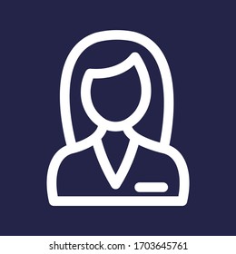 Support white colored vector line icon with dark background