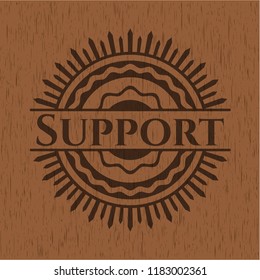 Support wooden emblem