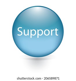 Support word blue button