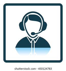 Support worker icon. Shadow reflection design. Vector illustration.