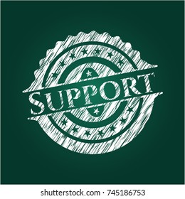 Support written on a chalkboard