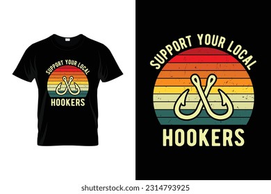 Apoya el diseño de la camiseta de pesca divertida para los amantes de la pesca