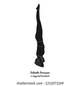 Supported Headstand (Salamba Sirsasana). Vector.