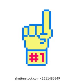 supporter hand pointing up gesture pixel art