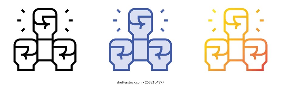 supporter icon. Linear, Blue Fill and Gradient Style Design Isolated On White Background