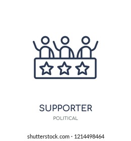 Supporter icon. Supporter linear symbol design from Political collection. Simple outline element vector illustration on white background.