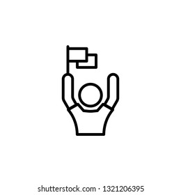 Supporter Icon Vector Illustration in Line Style for Any Purpose