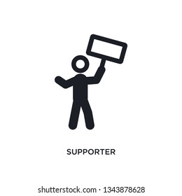 supporter isolated icon. simple element illustration from political concept icons. supporter editable logo sign symbol design on white background. can be use for web and mobile