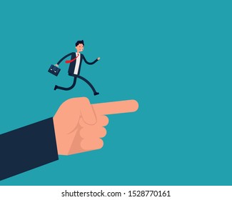 Supporter pointing to the success goal. Business vector concept illustration, Flat cartoon character design.