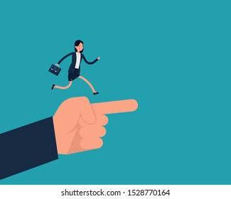 Supporter pointing to the success goal. Business vector concept illustration, Flat cartoon character design.