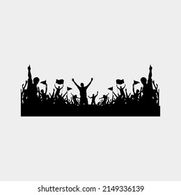 supporter silhouette illustration design. fans illustration design