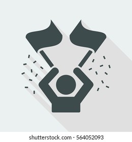 Supporter waving flags - Vector web icon