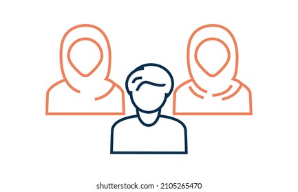 Supporters icon, group man icon. Supporters group icon vector
