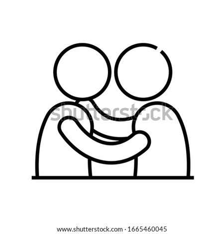 Supporting collegues line icon, concept sign, outline vector illustration, linear symbol.