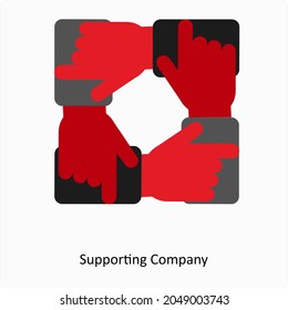 Supporting Company or Teamwork Icon or Concept