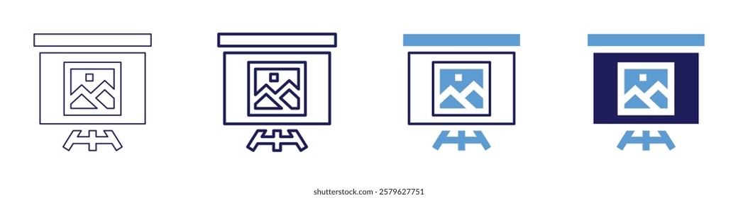 Supporting evidence icon in 4 different styles. Thin Line, Line, Bold Line, Duotone. Duotone style. Editable stroke.