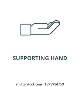 Supporting hand vector line icon, linear concept, outline sign, symbol