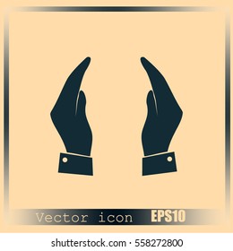 Supporting hands icon