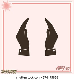 Supporting hands icon