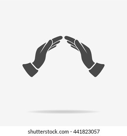 Supporting hands icon. Vector concept illustration for design.