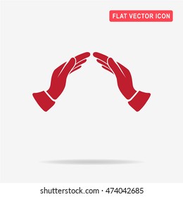 Supporting hands icon. Vector concept illustration for design.