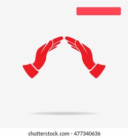 Supporting hands icon. Vector concept illustration for design.