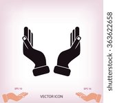 Supporting hands illustration icon